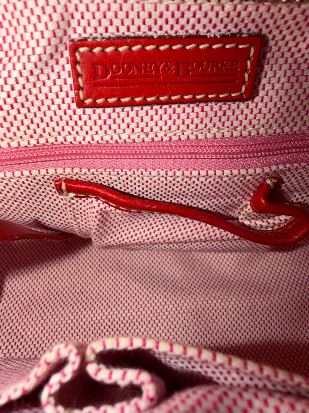 Dooney & Bourke Vintage Small Red Signature Monogram Hobo Bag - Picture 4 of 5